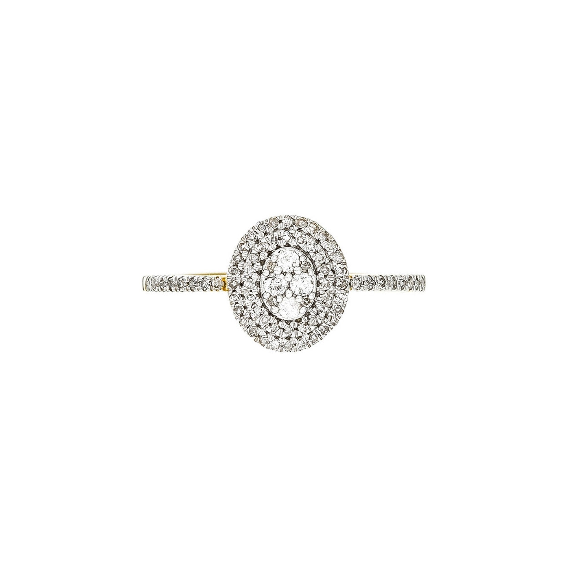 Anillo "Reina de Bella" Diamantes 0.20/72 - Oro amarillo 375/1000