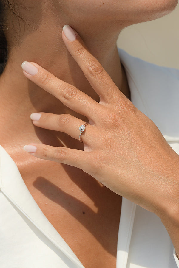 Bague "Elisabeth" Diamants 0,15/10 - Or Blanc 375/1000