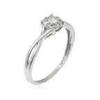 Anillo "Elisabeth" Diamantes 0.15/10 - Oro blanco 375/1000