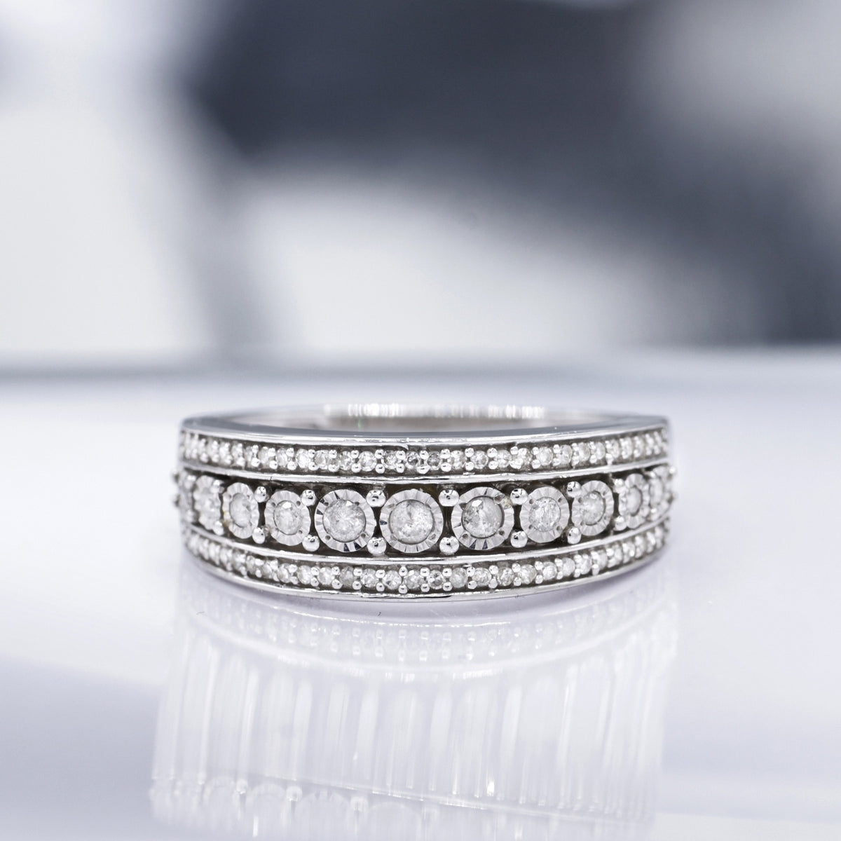 Bague "Rosaline" Diamants 0,25/69 - Or Blanc 375/1000