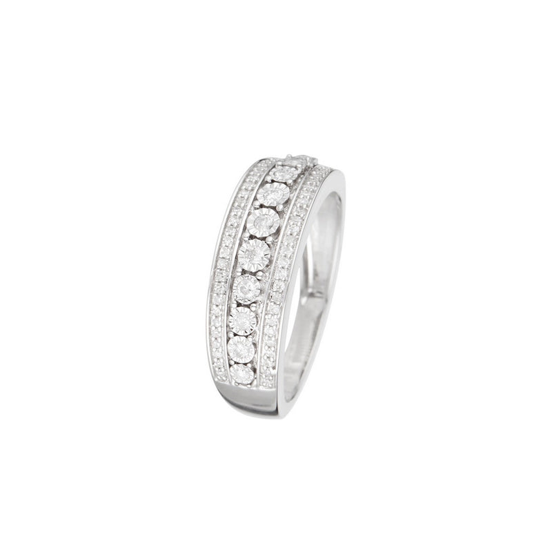 Bague "Rosaline" D0,25/69 - Or Blanc 375/1000