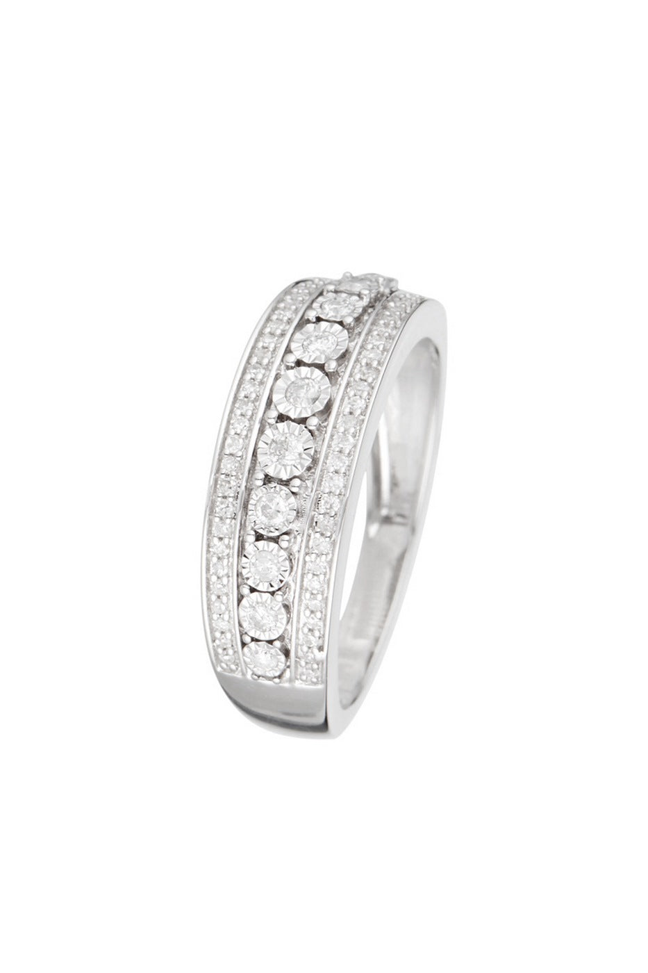 Anillo "Rosaline" D0,25/69 - Oro blanco 375/1000