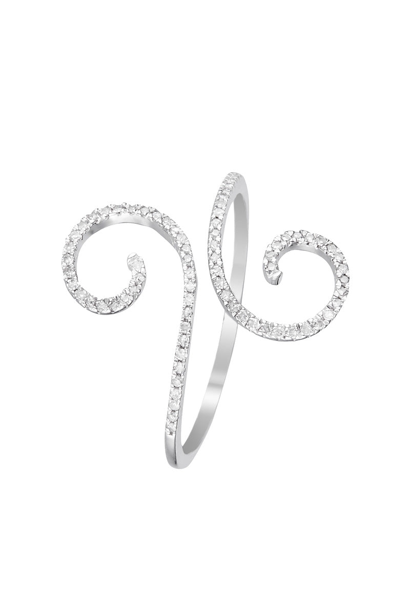 "Spirale D'Amour" Diamond Ring 0.15/76 - White Gold 375/1000