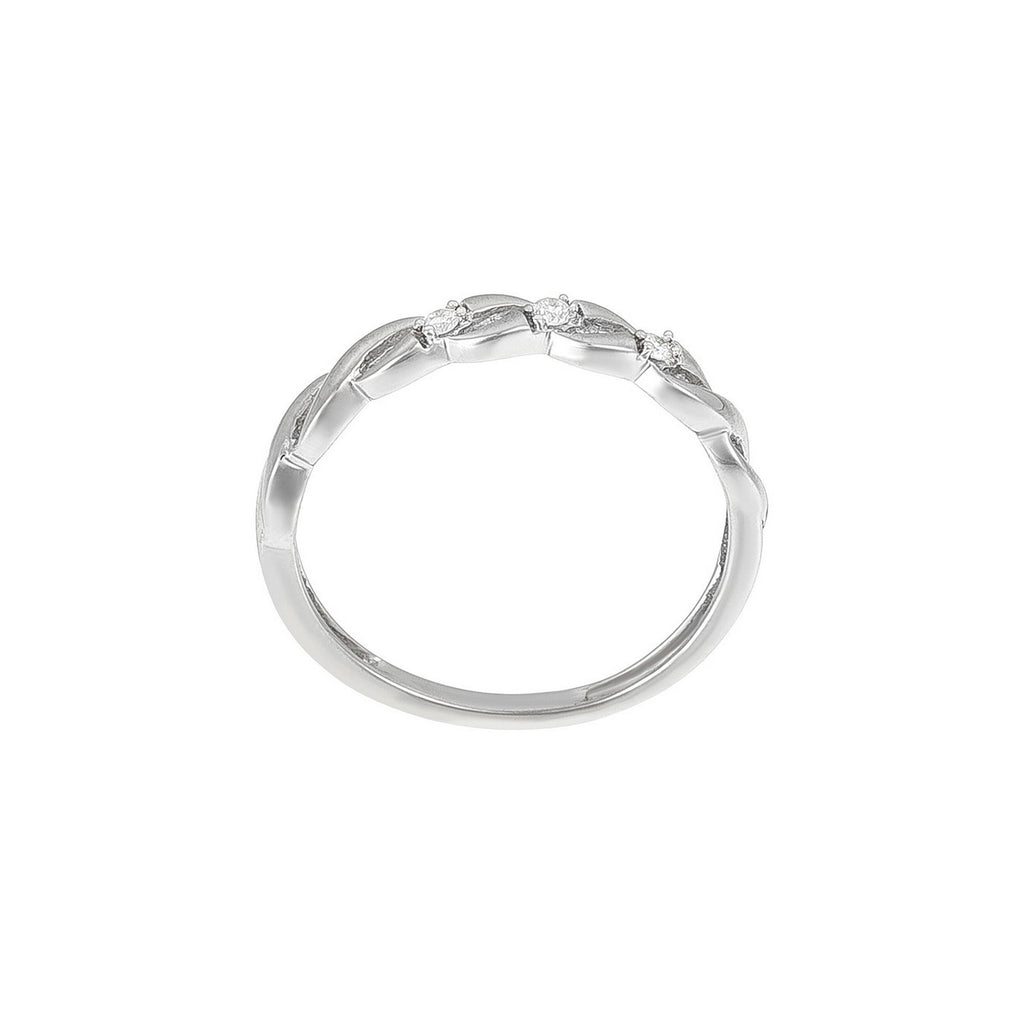 Anillo de diamantes "Beautiful Twist" 0.03/3 - Oro blanco 375/1000