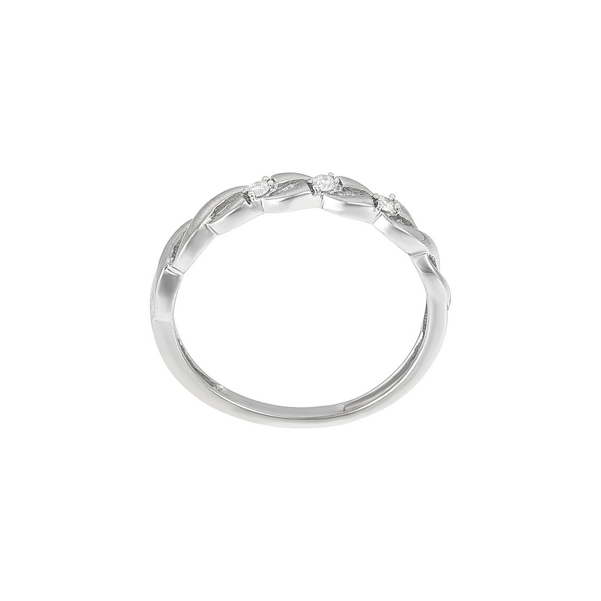 Anillo de diamantes "Beautiful Twist" 0.03/3 - Oro blanco 375/1000