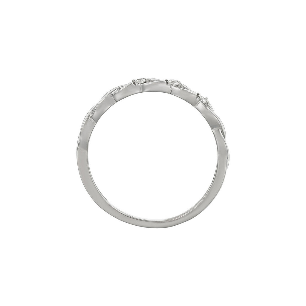 Anillo de diamantes "Beautiful Twist" 0.03/3 - Oro blanco 375/1000