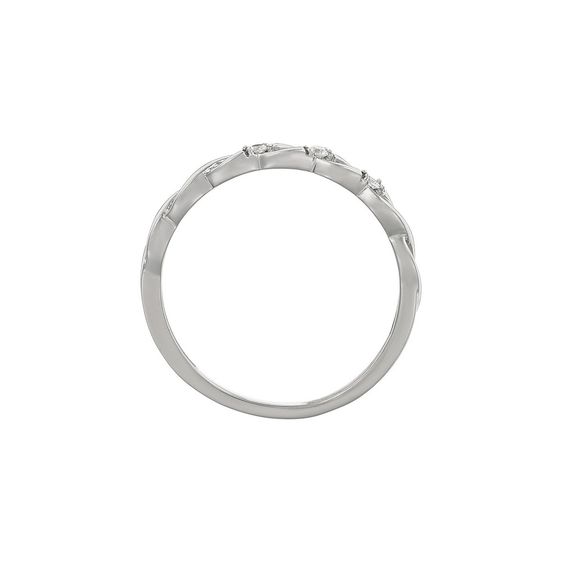 Anillo de diamantes "Beautiful Twist" 0.03/3 - Oro blanco 375/1000
