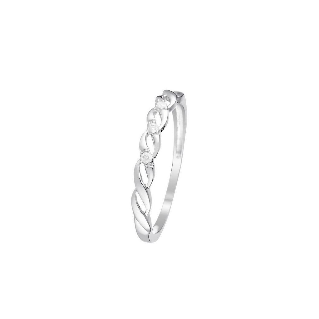 Bague "Beautiful Twist" Diamants 0,03/3 - Or Blanc 375/1000