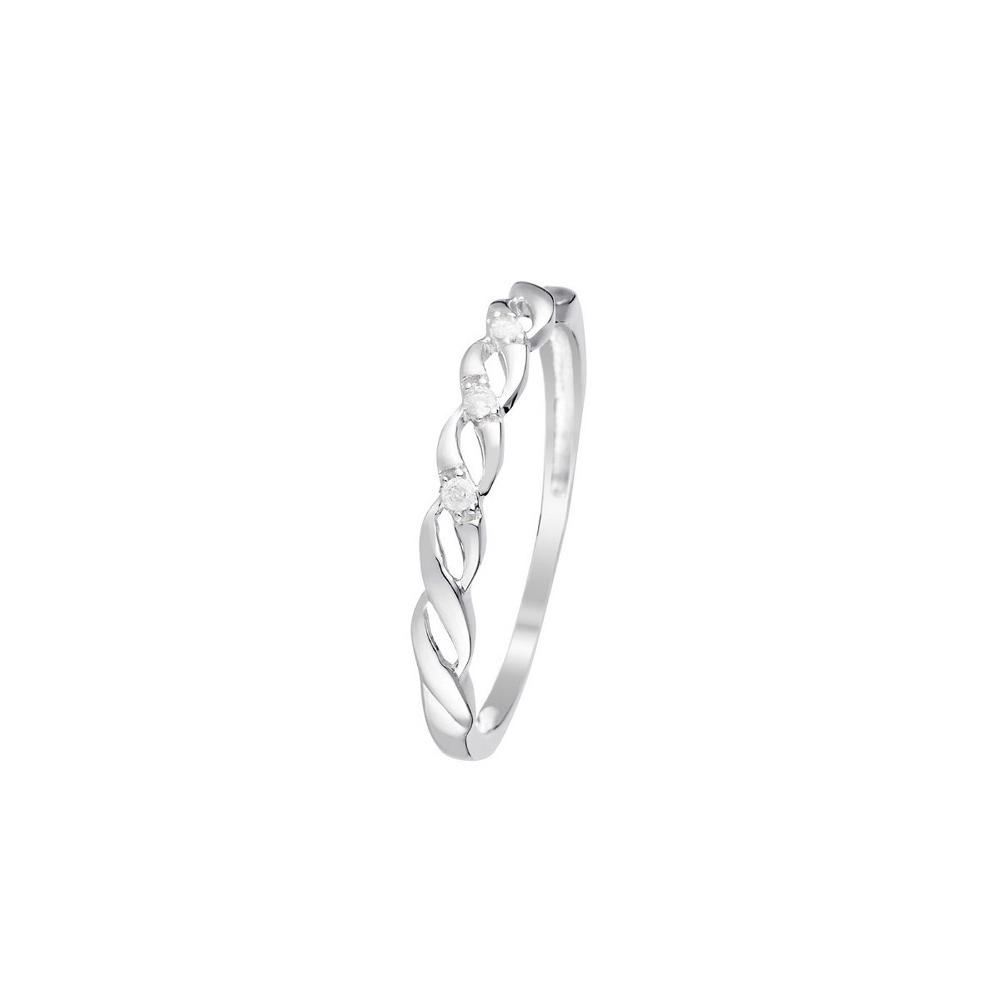 Bague "Beautiful Twist" Diamants 0,03/3 - Or Blanc 375/1000