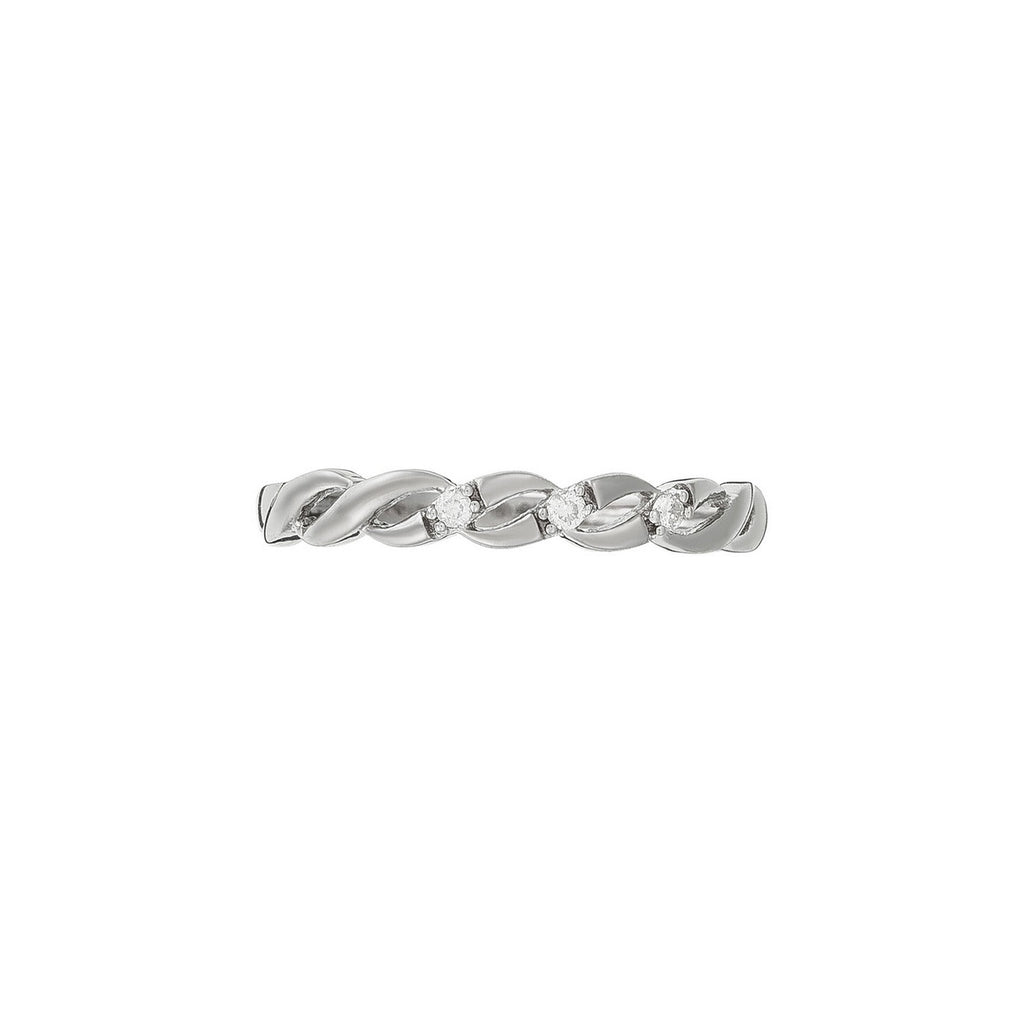 Anillo de diamantes "Beautiful Twist" 0.03/3 - Oro blanco 375/1000