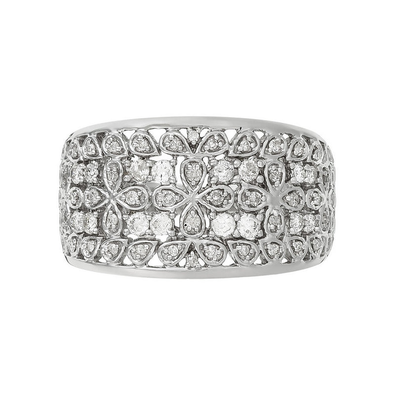 Bague "Flower Explosion" Diamants 0,33/56 - Or Blanc 375/1000