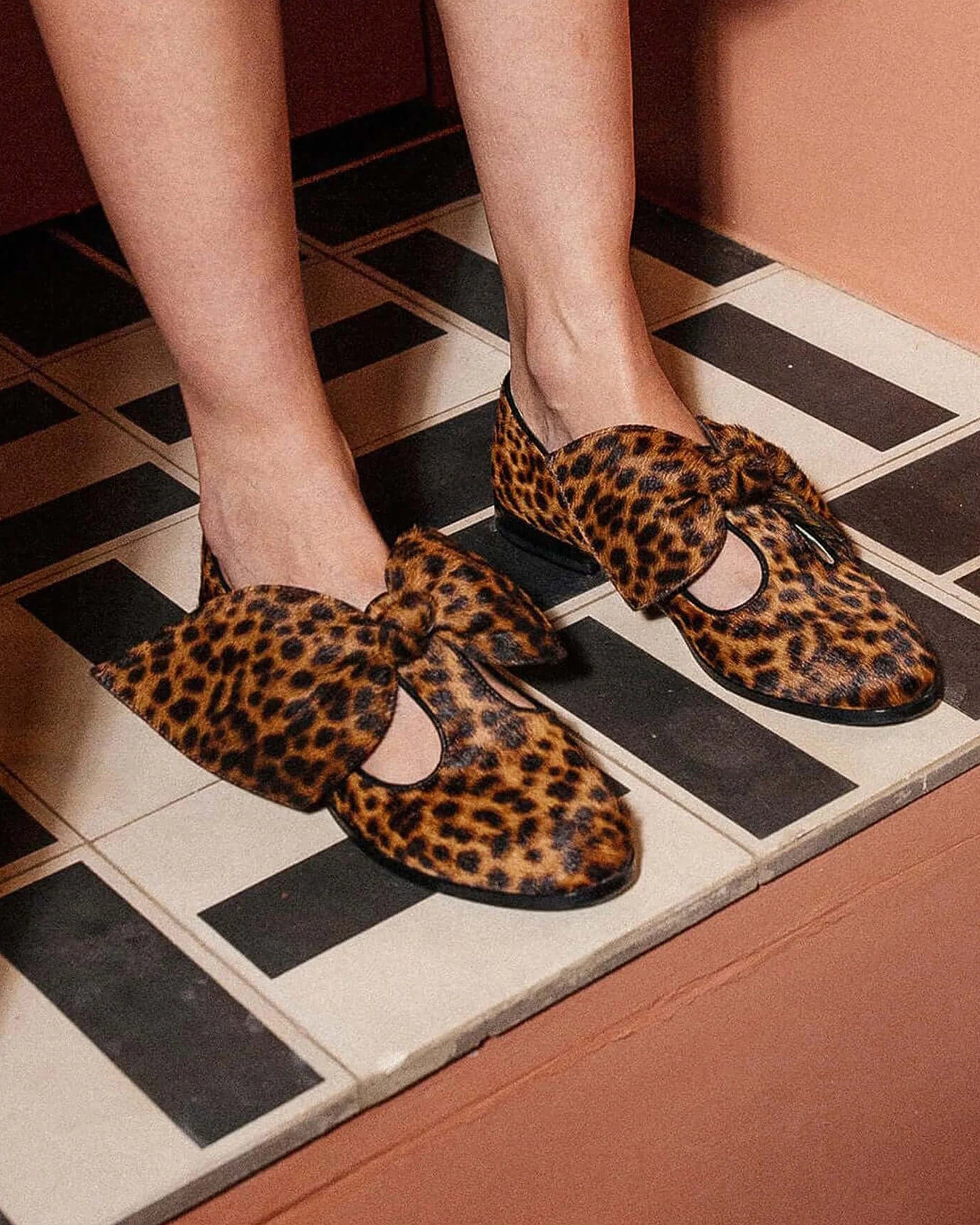 Chaussures Bb Ballerina In Leopard Printed Leather
