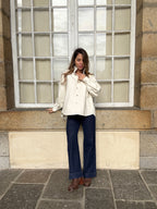 Veste En Jean Céleste Écrue