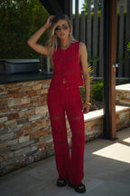 Pantalon Crochet Louna - Rouge