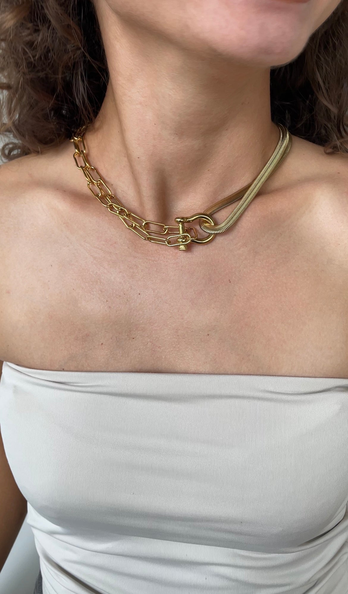 Lock Combined Necklace