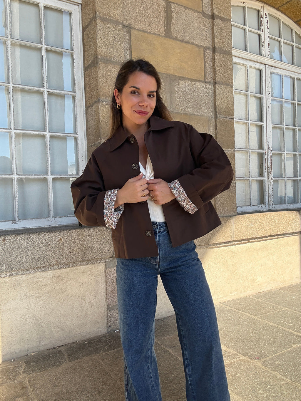 Chaqueta trench Edith de algodón Liberty marrón