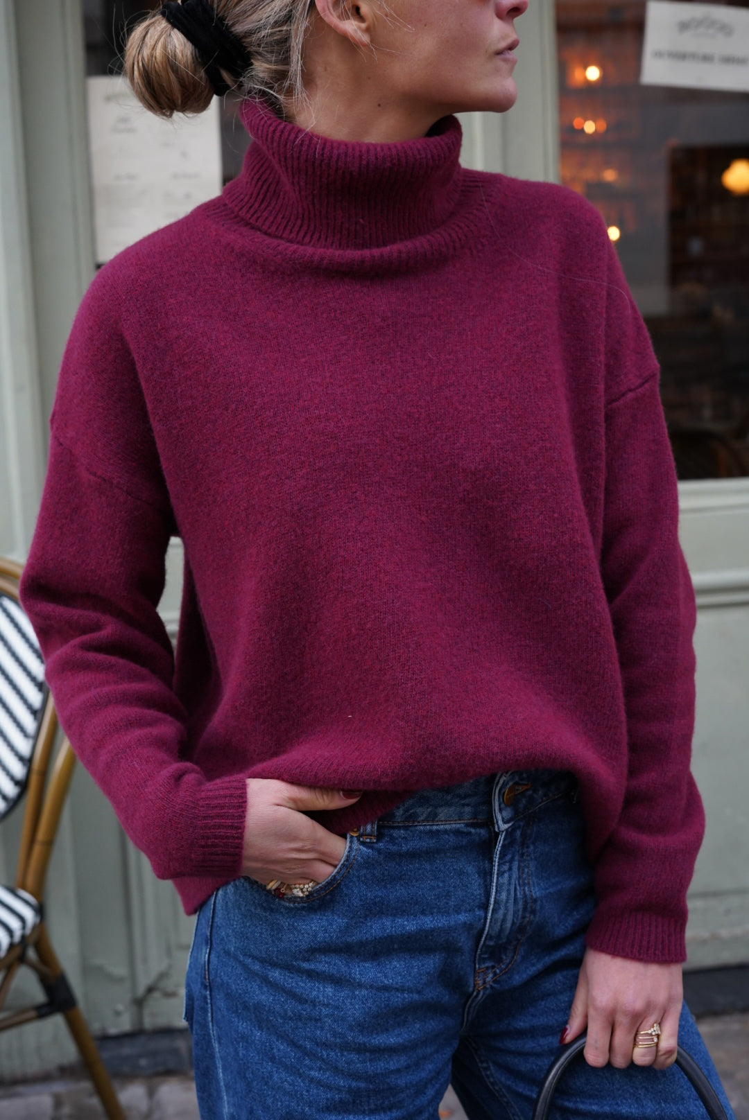 Timothée Turtleneck Sweater Burgundy