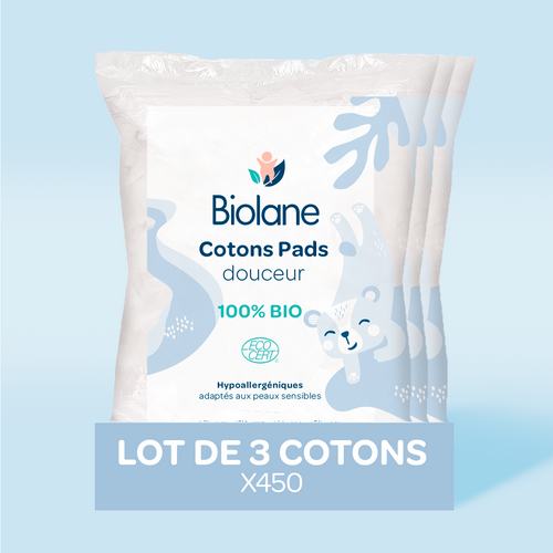 Lot 3X Cotons Pads Douceur 100% Bio