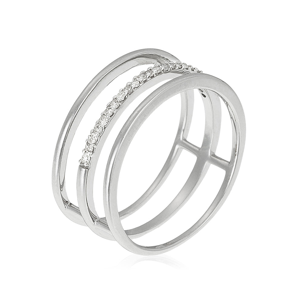 Bague "Rêveuse" Diamants 0,12/23 - Or Blanc 375/1000
