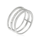 Bague "Rêveuse" Diamants 0,12/23 - Or Blanc 375/1000