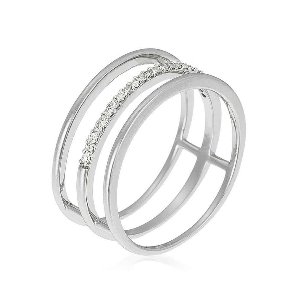 "Rêveuse" Diamond Ring 0.12/23 - White Gold 375/1000