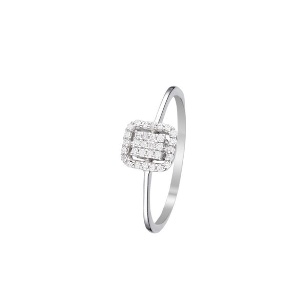 Anello "Amore al quadrato" Diamanti 0,13/32 - Oro bianco 375/1000