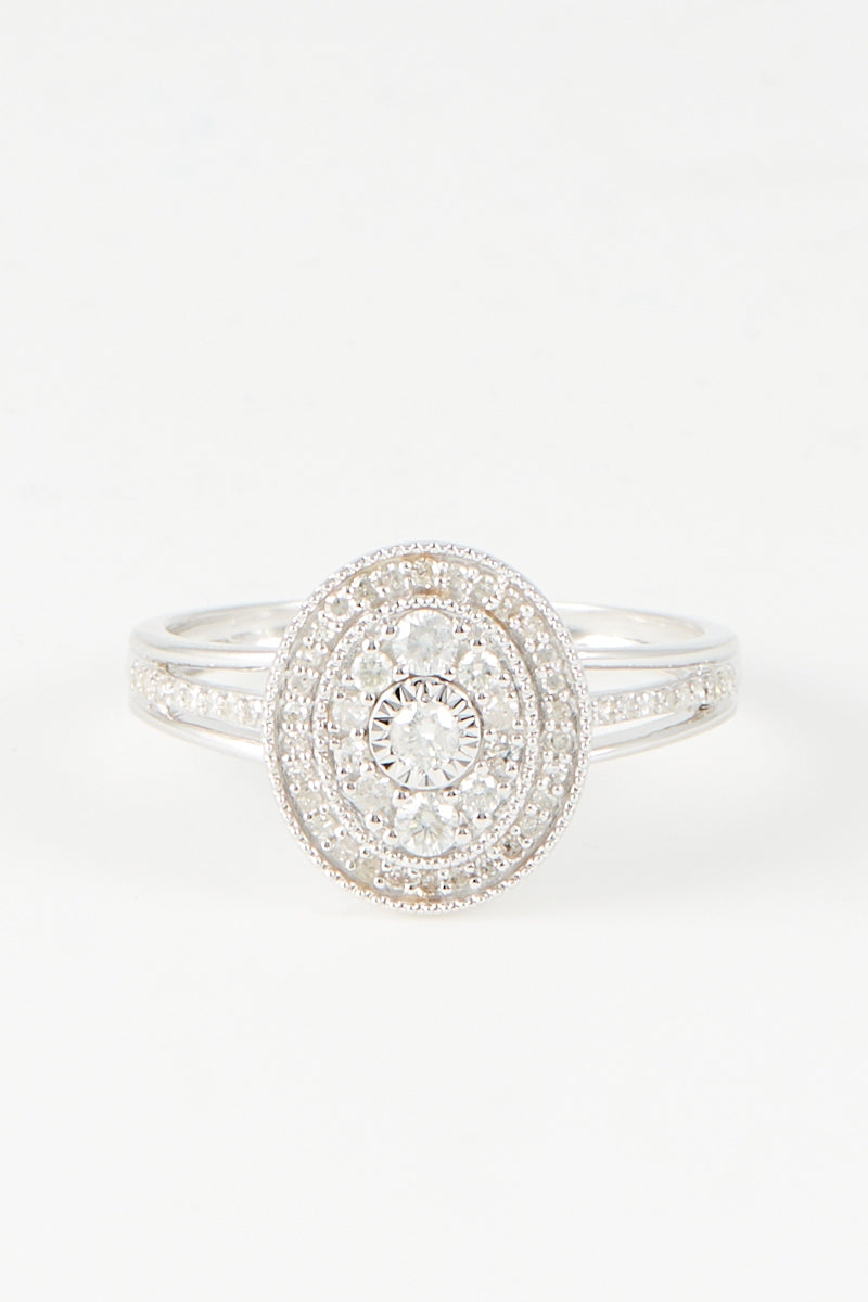 Bague "Mélinée" Diamants 0,33/57 - Or Blanc 375/1000