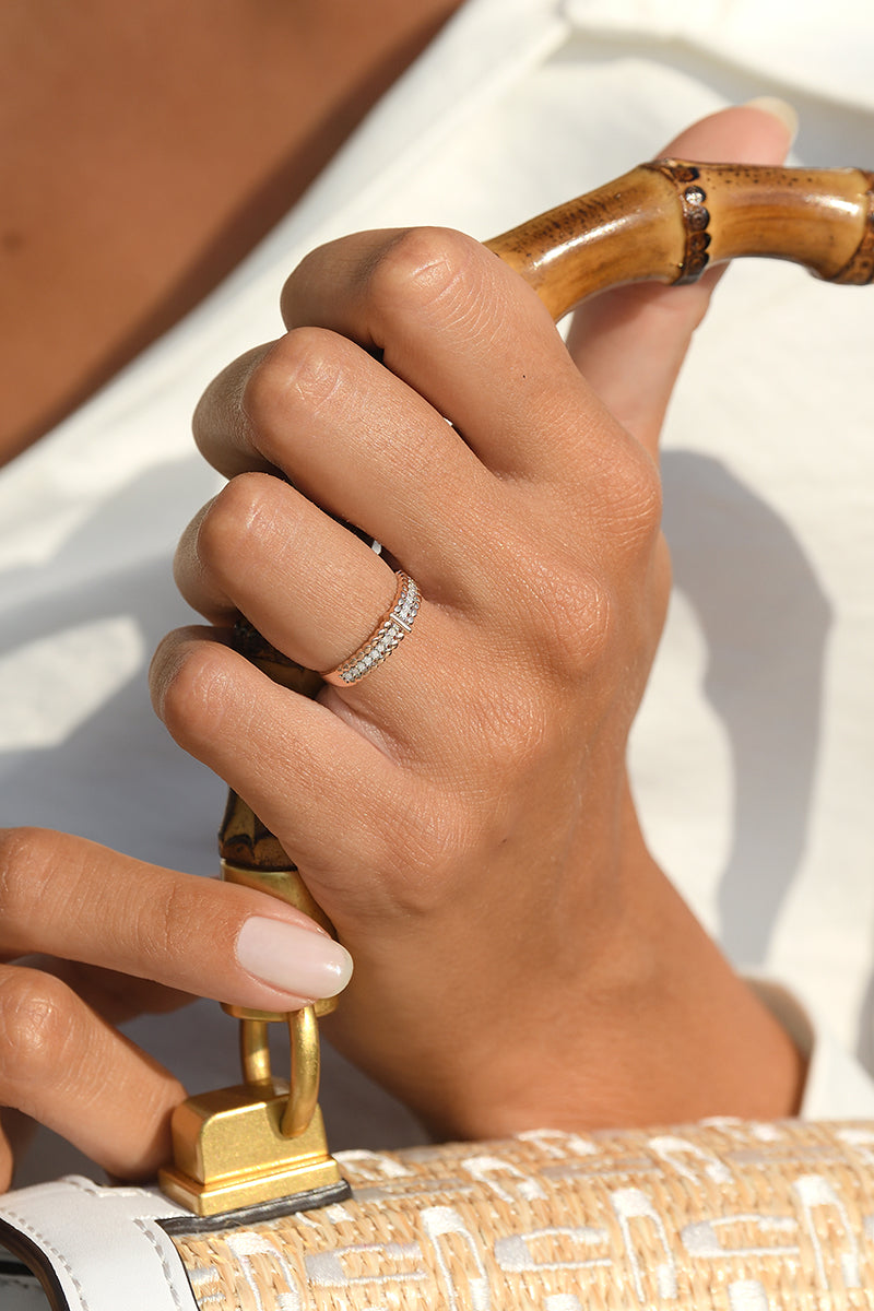 Bague "Solita" D0,12/16 - Or Rose 375/1000