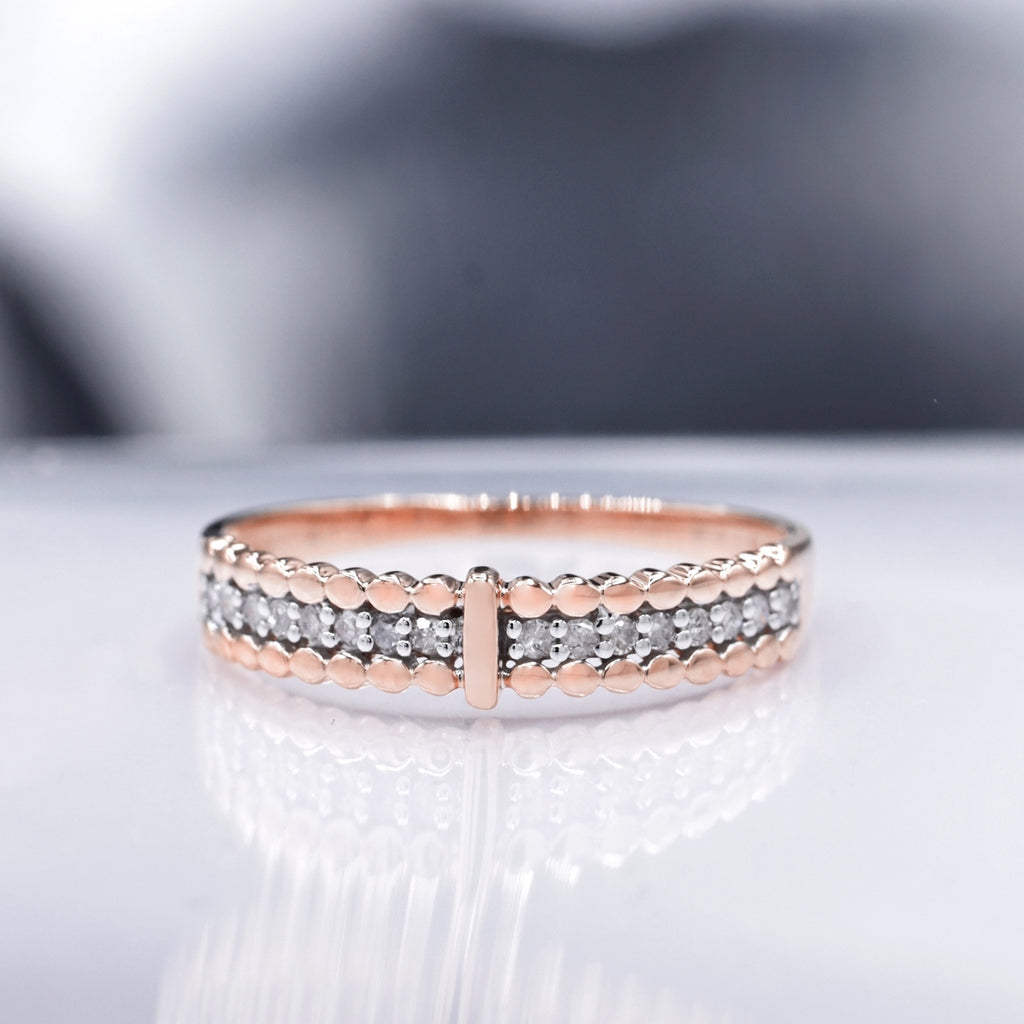 Bague "Solita" D0,12/16 - Or Rose 375/1000