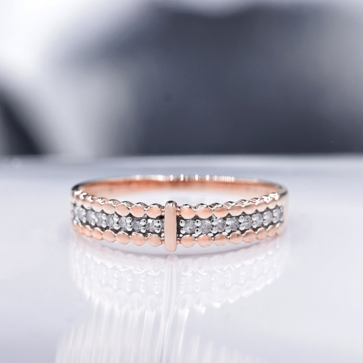 Bague "Solita" D0,12/16 - Or Rose 375/1000