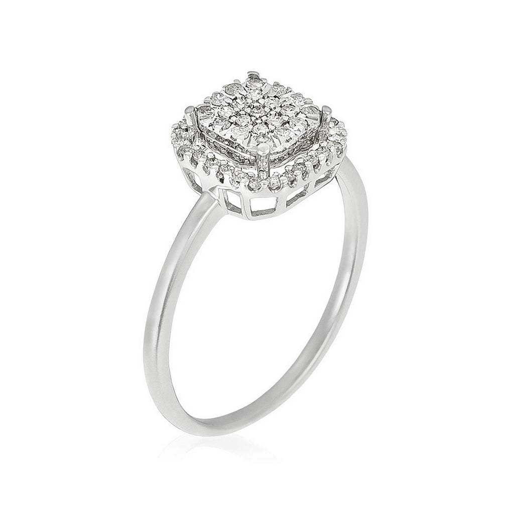 Anello "D'Amour Et De Tendresse" D0,21/49 - Oro Bianco 375/1000