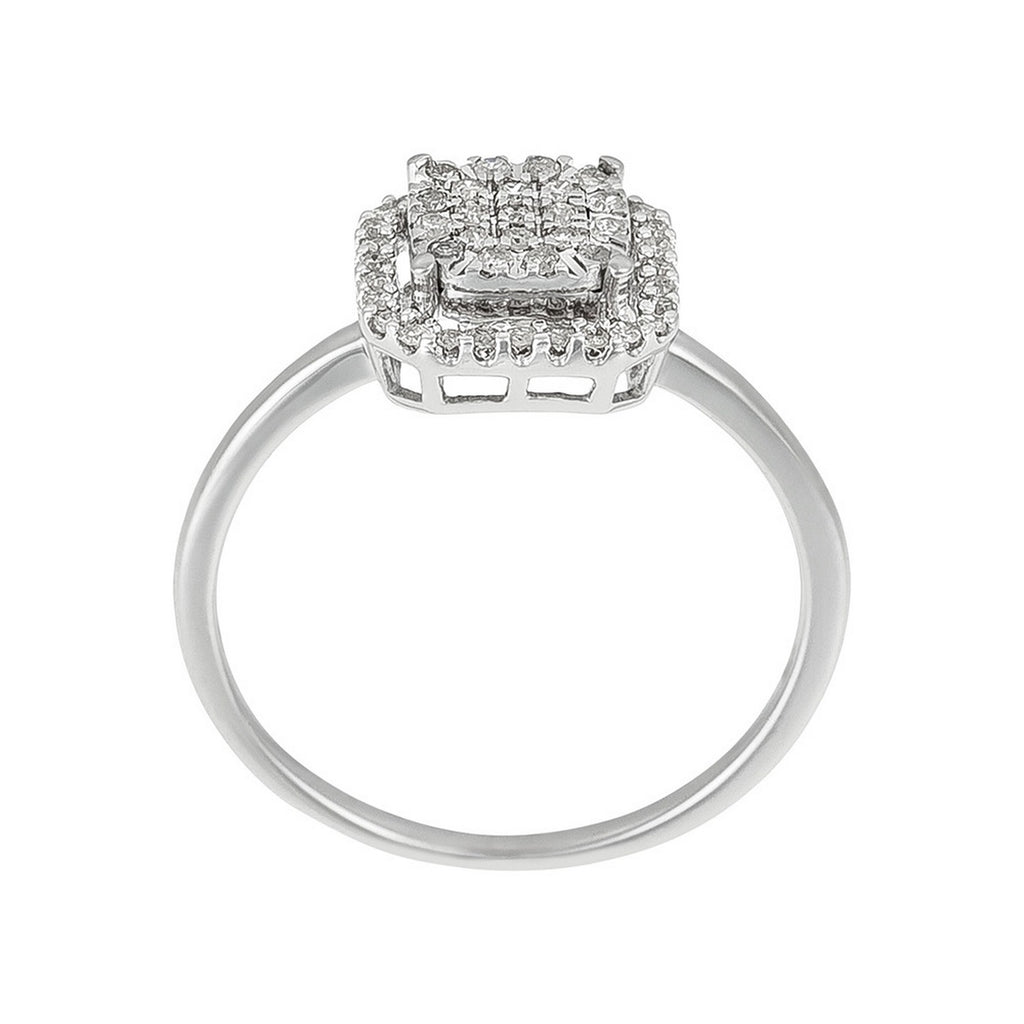 Anello "D'Amour Et De Tendresse" D0,21/49 - Oro Bianco 375/1000