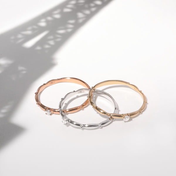 Anillo "Love For 3" D0.07/3 - Oro Tricolor 375/1000