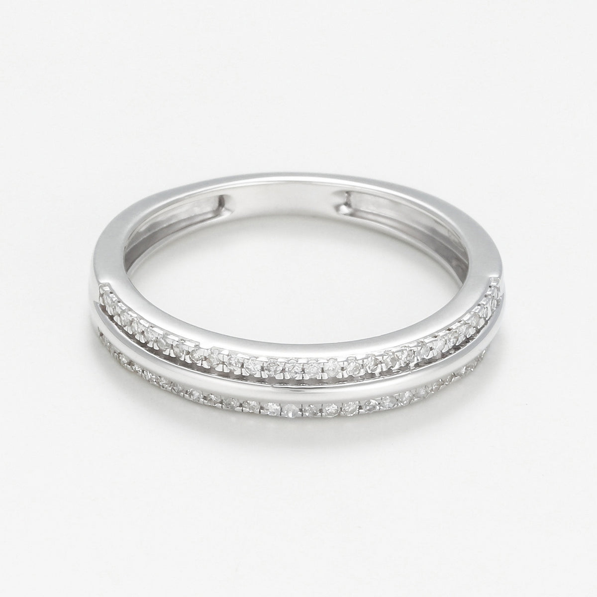 Bague "Nawa" D0,14/54 - Or Blanc 375/1000