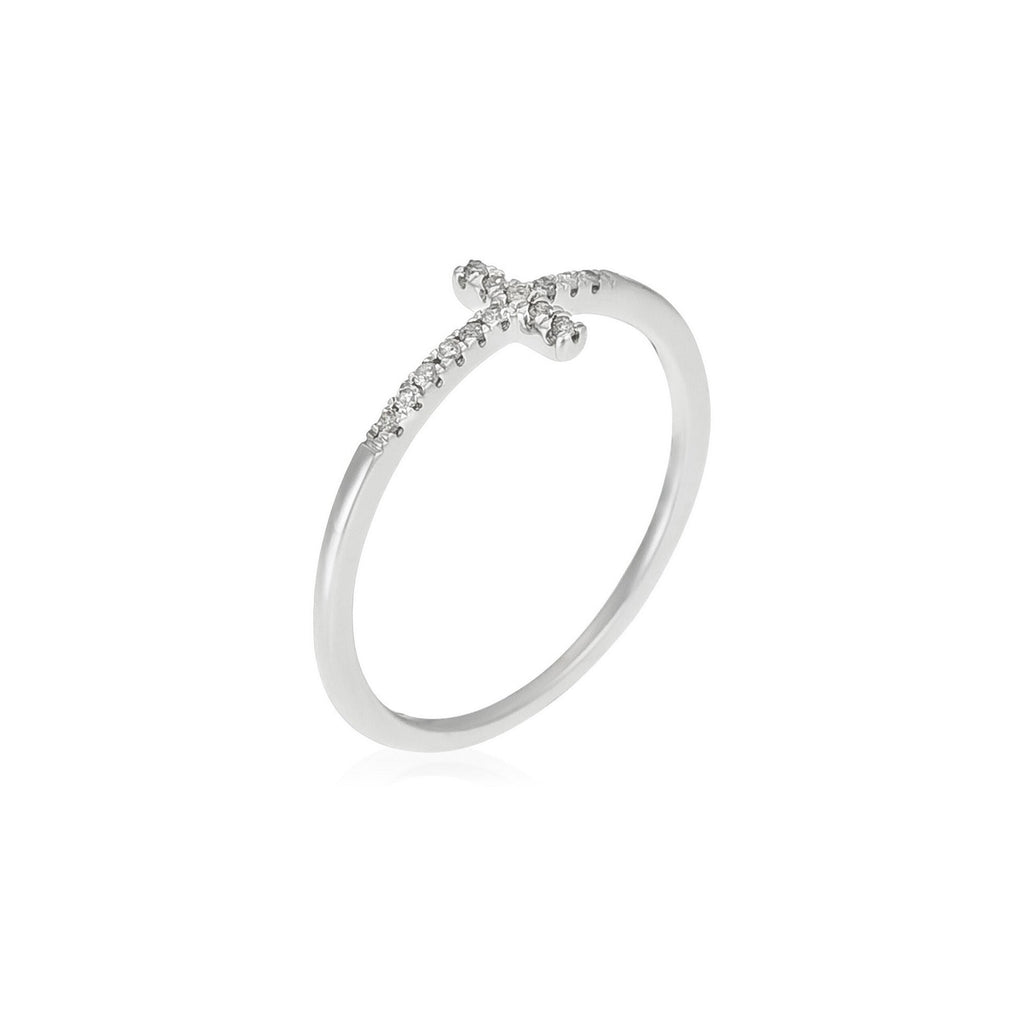 Anello "Christiane" D0,05/14 - Oro bianco 375/1000