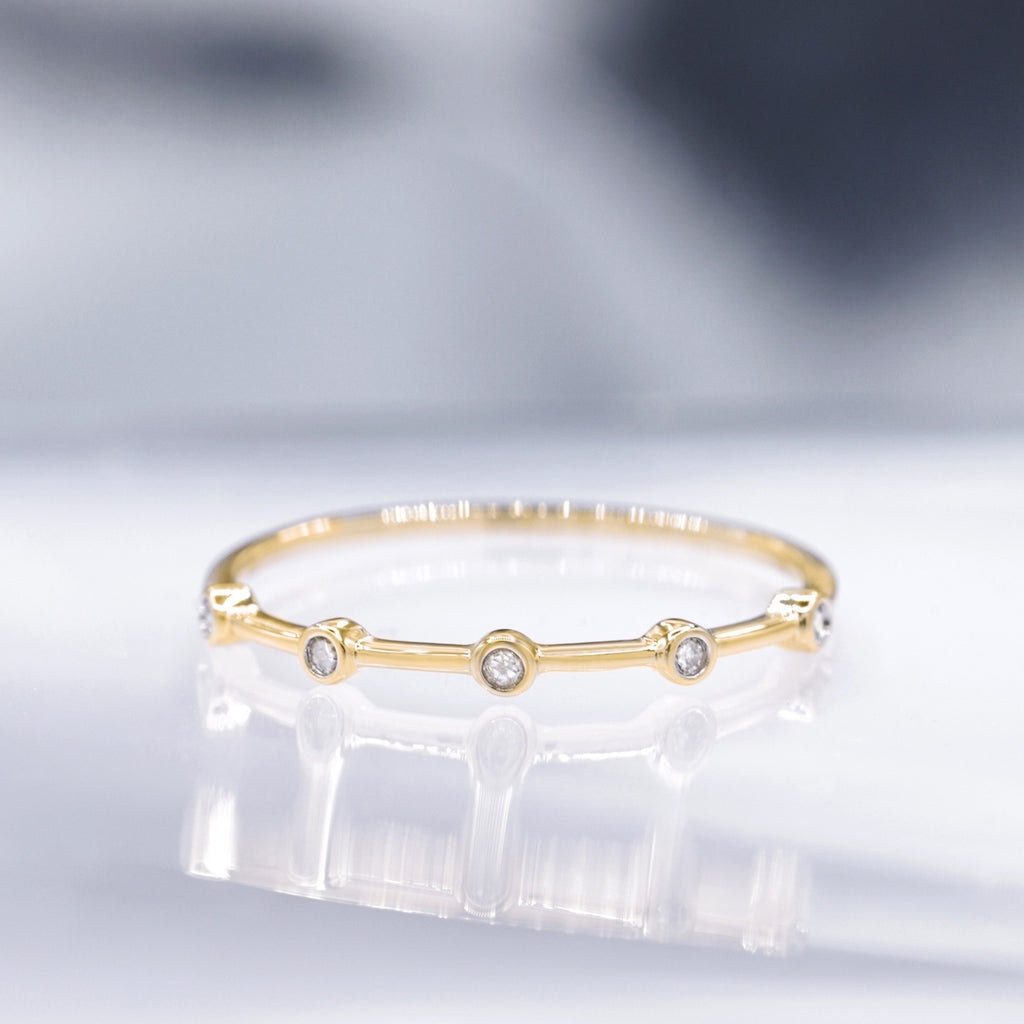 Bague "Ensemble" Diamants 0,03/5 - Or Jaune 375/1000