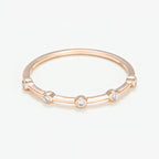 Bague "Ensemble" D0,03/5 - Or Rose 375/1000