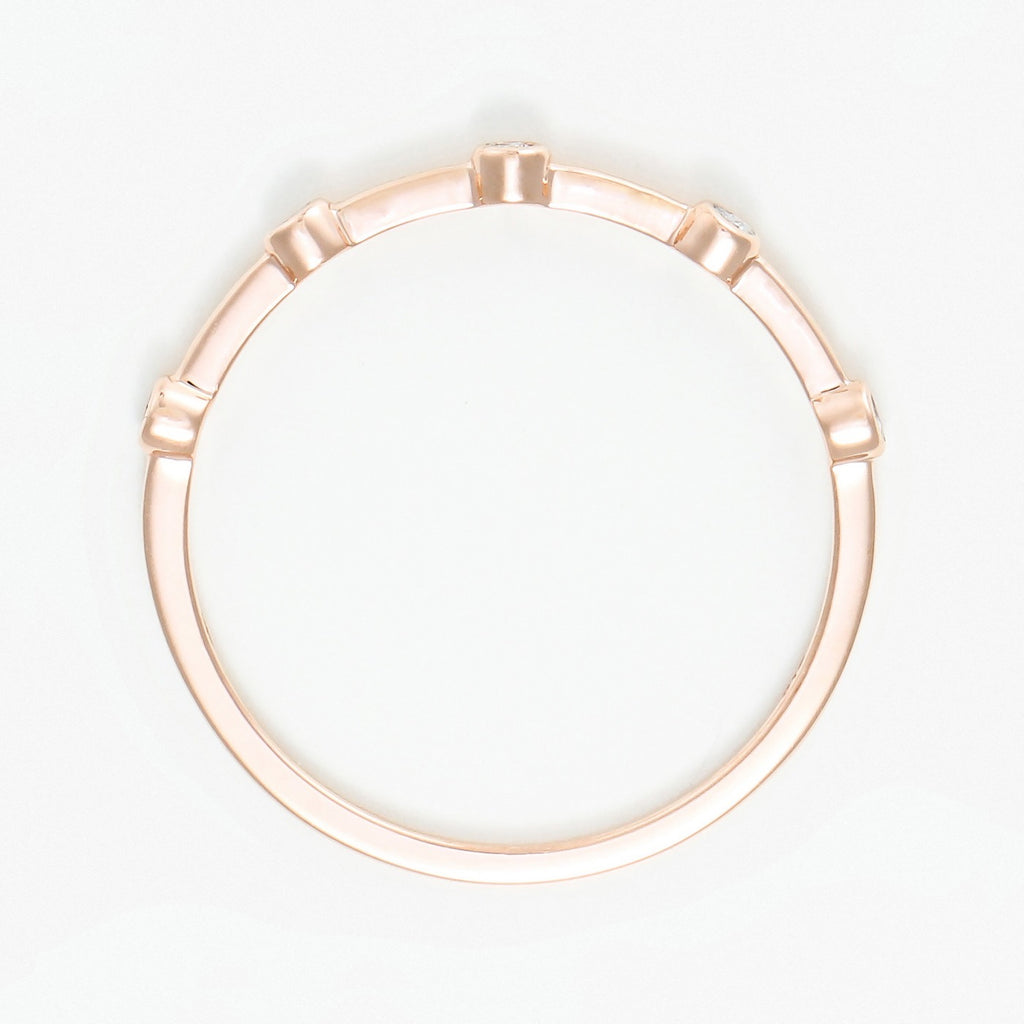 Bague "Ensemble" D0,03/5 - Or Rose 375/1000