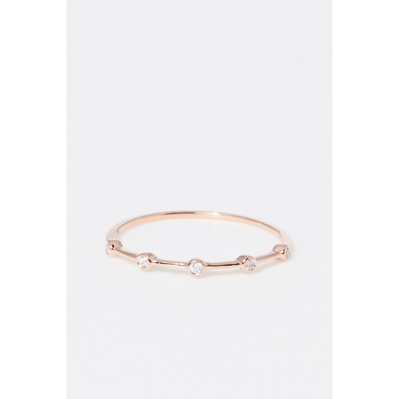 Anillo de diamantes "Ensemble" 0.03/5 - Oro rosa 375/1000