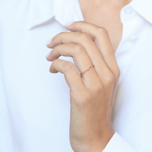 Bague "Ensemble" Diamants 0,03/5 - Or Rose 375/1000