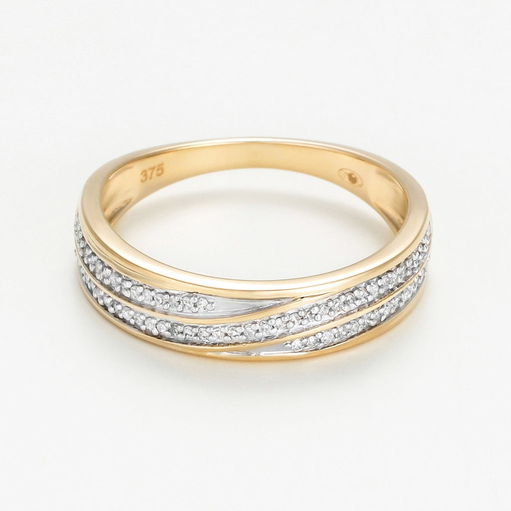 Bague "Gold Love" Diamants 0,12/65 - Or Jaune 375/1000