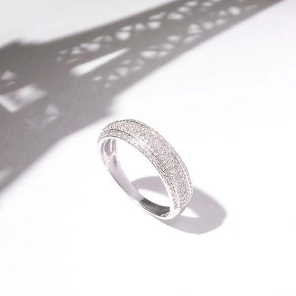 Anello "Sfolgorante" D0,27/151 - Oro bianco 375/1000