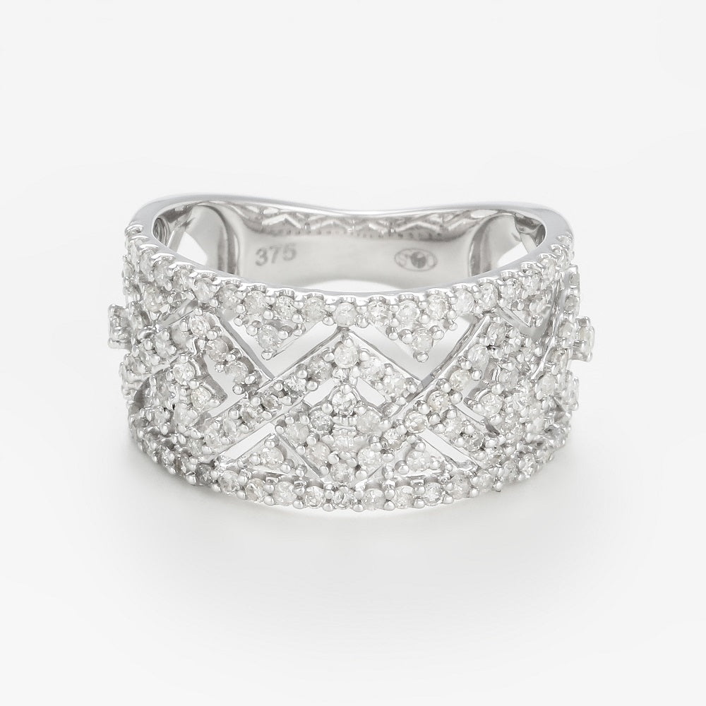 “Graziella” Ring D0,77/114 - 375/1000 White Gold