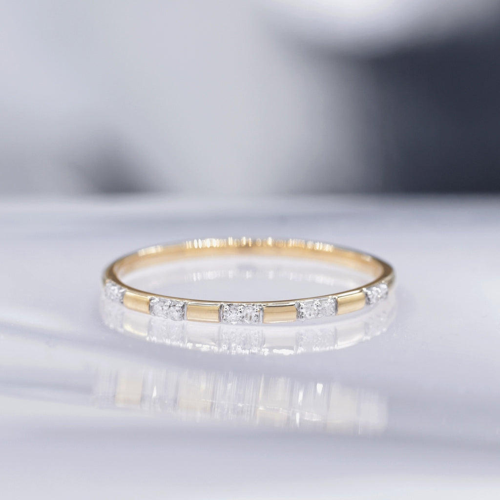 Bague " Apollonia" Diamants 0,034/10 - Or Jaune 375/1000