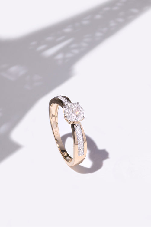 Bague "Romantic" D0,15/33 - Or Jaune 375/1000