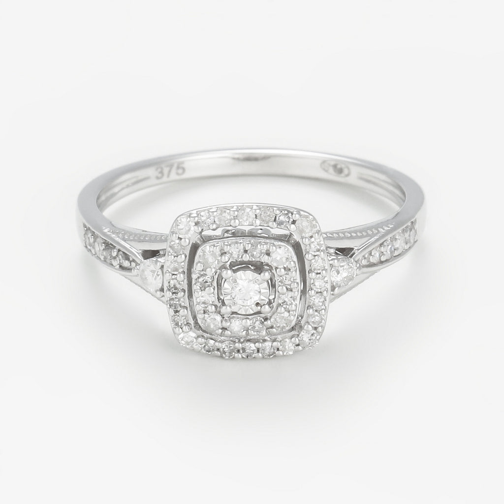 Anillo "Nerea" D0,25/47 - Oro blanco 375/1000
