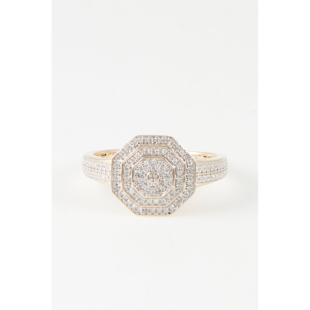 Anillo "Romance" Diamantes 0.22/123 - Oro Amarillo 375/1000