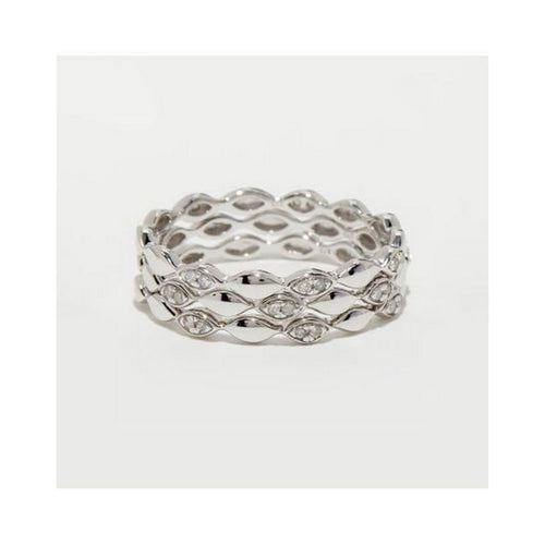 Bague "Trinity" Diamants 0,15/26 - Or Blanc 375/1000