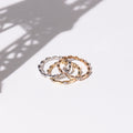 Bague "Trinity" D0,15/26 - Or Tricolore 375/1000