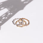 Bague "Trinity" D0,15/26 - Or Tricolore 375/1000